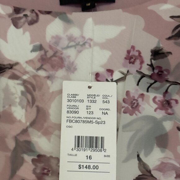 LAURA Knee Length Floral Chiffon & Knit Dress (Size 16) - Picture 4 of 4